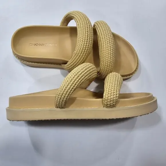 SIMKHAI Lupita Puffy Strap Raffia Platform Sandals in Natural